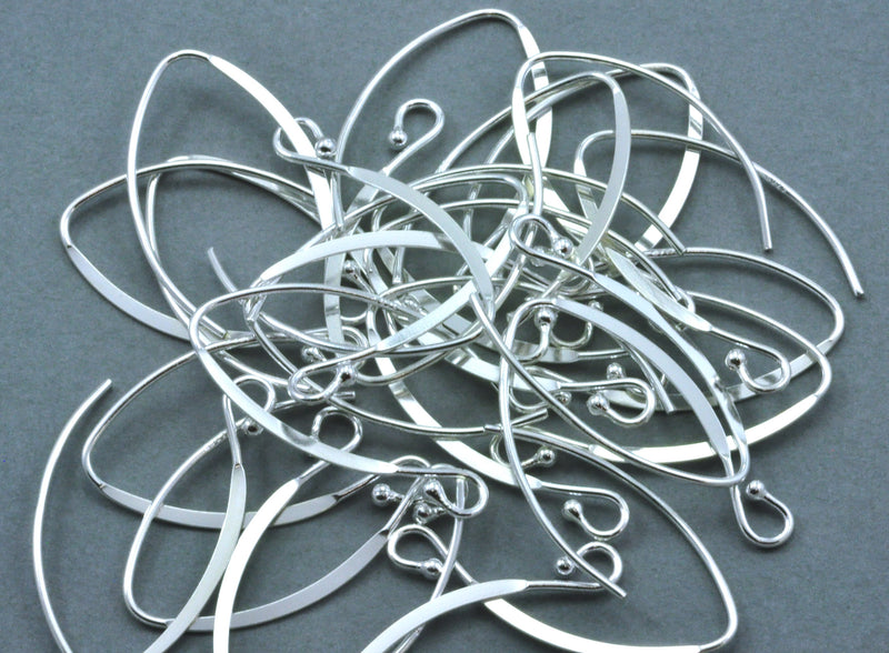 Solid 925 Sterling Silver Marquise French Earring Wires Hooks V-Shaped Jewellery Findings