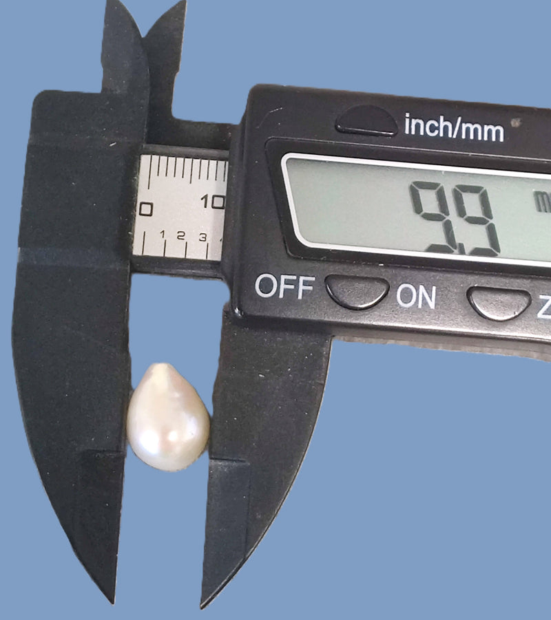 White Teardrop Half-drilled Freshwater Pearls for Making Earrings AA - 1 Pair Large