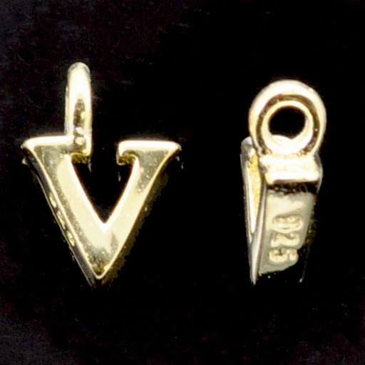 Gold Vermeil Tiny letters in Sterling Silver 925 ,  alphabet charms . Genuine Solid 925 Initials