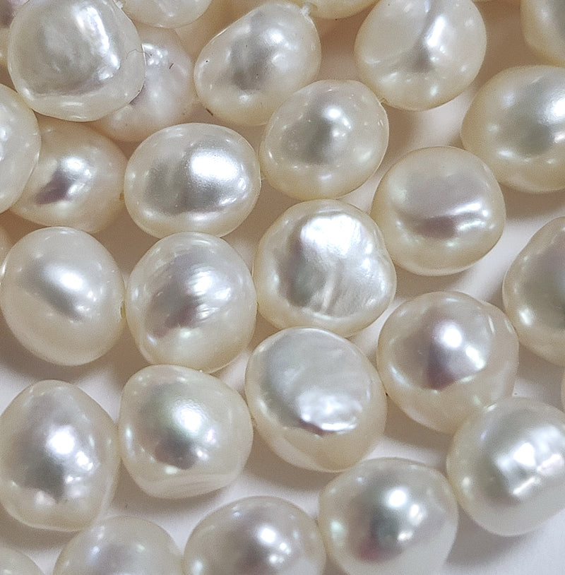 White Ivory White Baroque Freshwater Pearls 8-9 mm for Jewellery Making AA