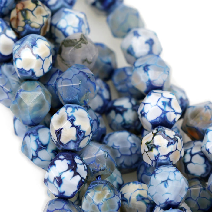 8 mm Faceted Nugget Star Cut Semi-precious Gemstone Beads for Jewellery Making