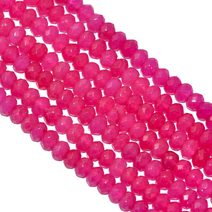 4 mm faceted rondelle agate semi-precious gemstone beads for Jewellery making , in a choice of Pinks , purples , reds and orange