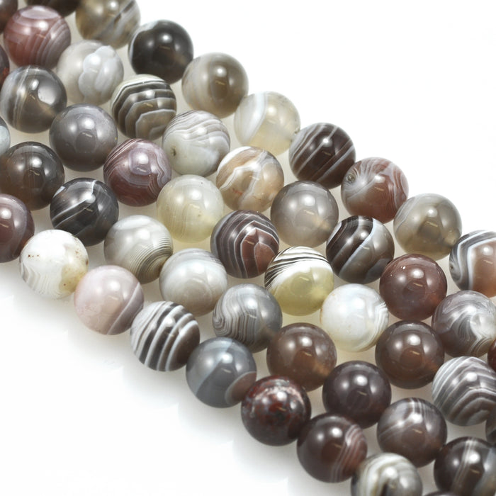 8mm Black White Grey Semi-precious Gemstone Round beads for Jewellery Making 48Pcs