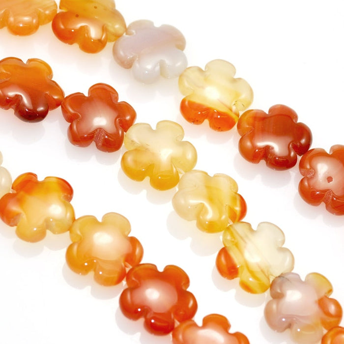 26 pcs Flower Semi Precious Gemstone Beads for Jewellery Making Size 16 mm