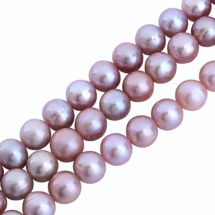 Natural Pearls Oyster Peach Mauve Dusty Pink ,  Near Round Freshwater Pearls Beads A