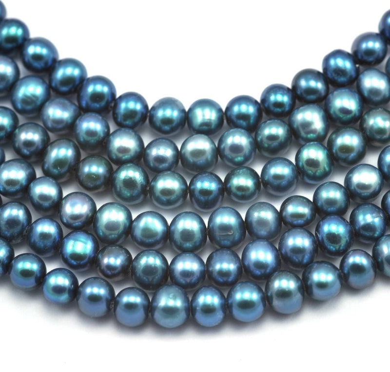 4-5mm Pink or Blue Round Potato Freshwater Pearls Beads AA