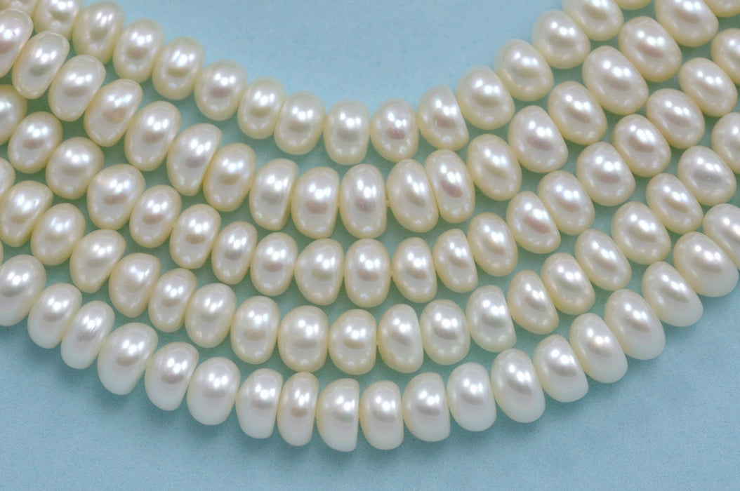 Ivory White Ronelle Button Small Freshwater Pearls Beads A Size 3 mm, 4 mm, 6 mm and 7 mm