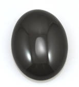 Oval Natural Black Onyx Semi-precious Gemstone Cabochon Beads