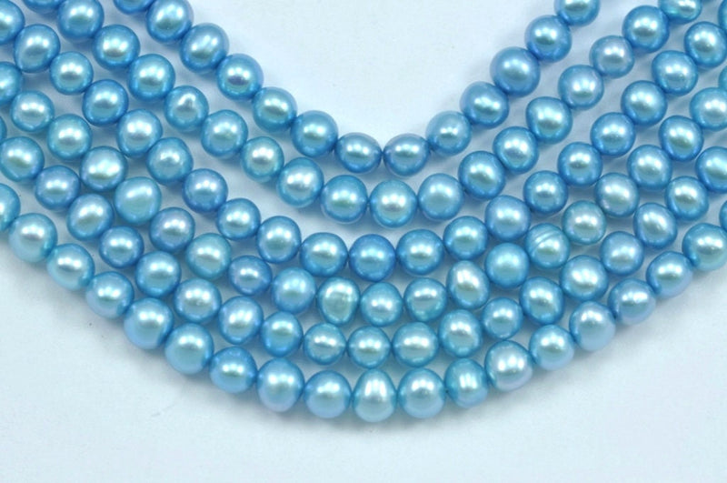 4-5mm Pink or Blue Round Potato Freshwater Pearls Beads AA