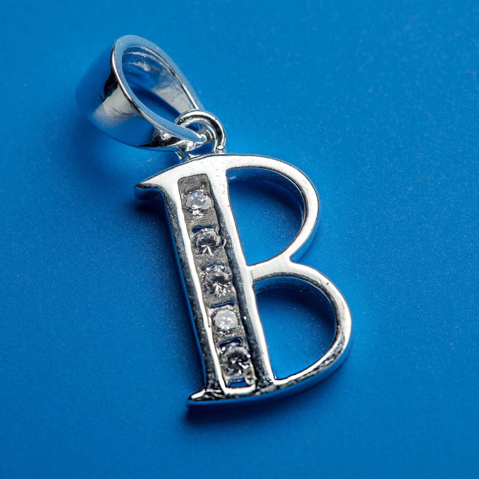 Alphabet letters genuine 925 Sterling Silver with CZ Crystal for use as a charm or pendant