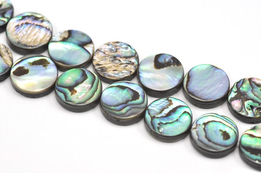 Abalone green Shell Mother of Pearl Beads for Jewllery Making-7" String