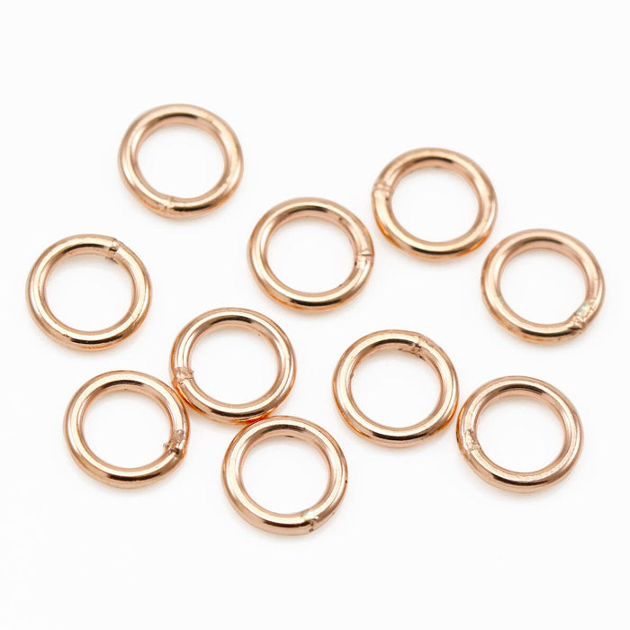 Rose Gold Vermeil Sterling Silver Soldered Closed Jump Rings Jewellery Findings