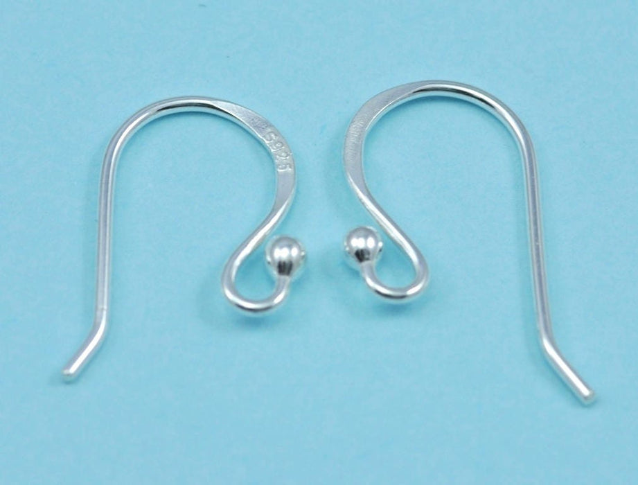 Earring hooks,  genuine solid sterling silver 925 Jewellery Making Findings