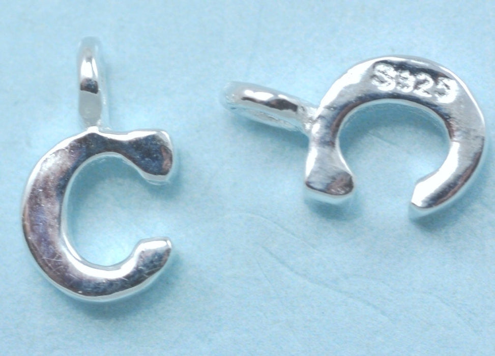 Tiny letters  in sterling silver 925 ,  alphabet charms . Genuine Solid 925 Initials