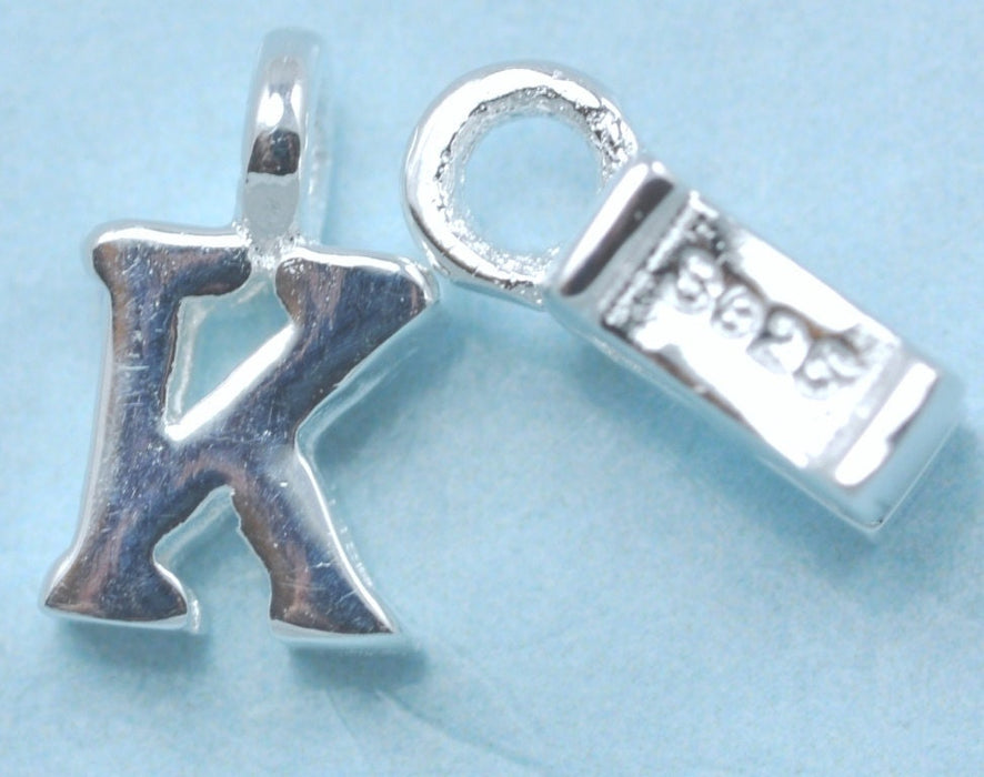 Tiny letters  in sterling silver 925 ,  alphabet charms . Genuine Solid 925 Initials