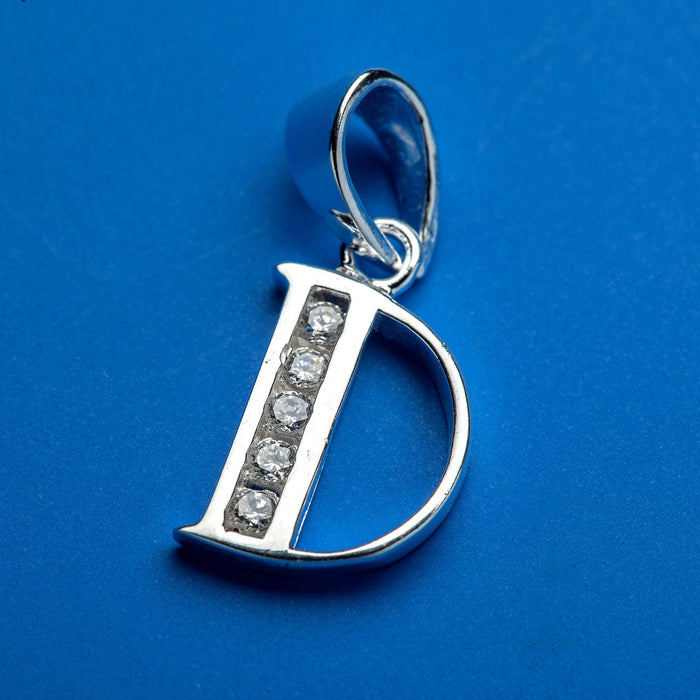 Alphabet letters genuine 925 Sterling Silver with CZ Crystal for use as a charm or pendant