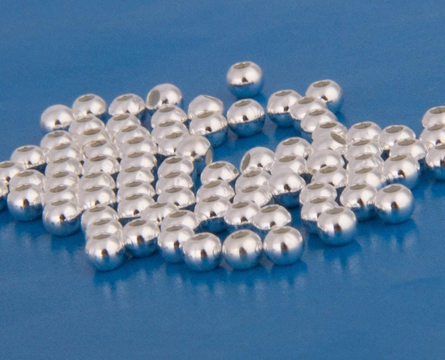 925 Sterling Silver Round Seamless Spacer Beads 2 mm , 3 mm , 4 mm , 5 mm , and 6 mm