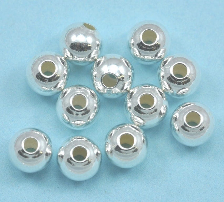 925 Sterling Silver Round Seamless Spacer Beads 2 mm , 3 mm , 4 mm , 5 mm , and 6 mm