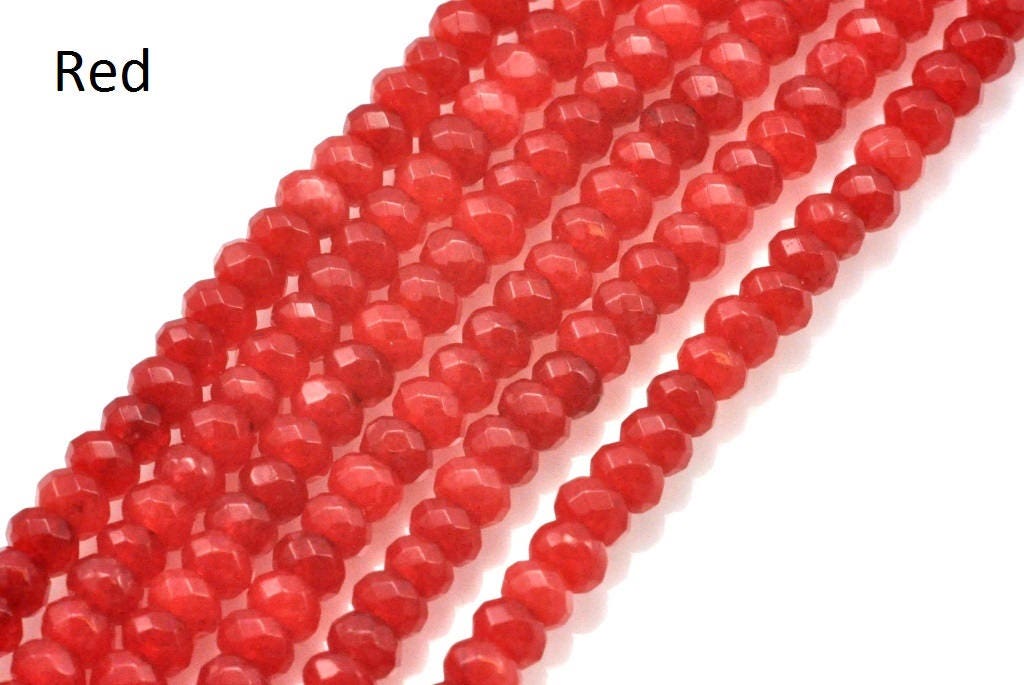 4 mm faceted rondelle agate semi-precious gemstone beads for Jewellery making , in a choice of Pinks , purples , reds and orange