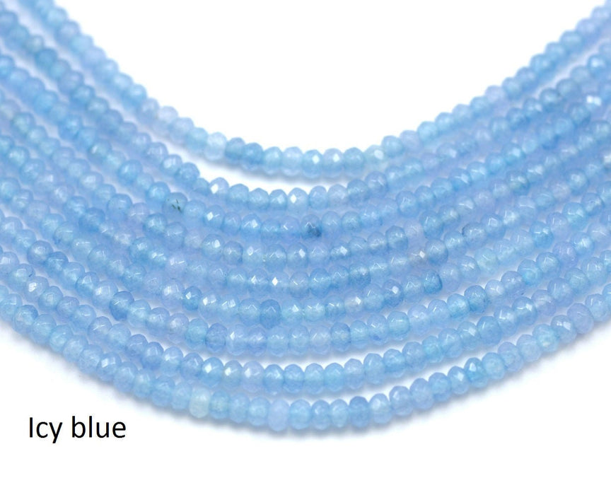 3 mm faceted spacer beads rondelle agate semi-precious gemstone in various colours