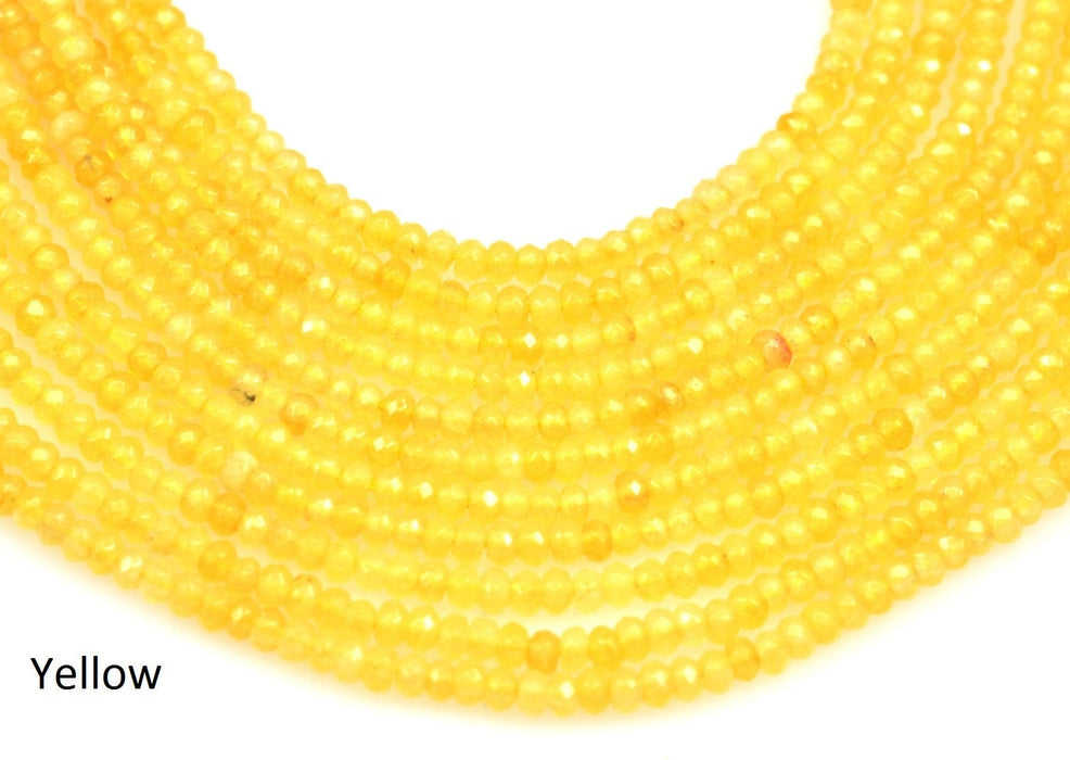 3 mm faceted spacer beads rondelle agate semi-precious gemstone in various colours