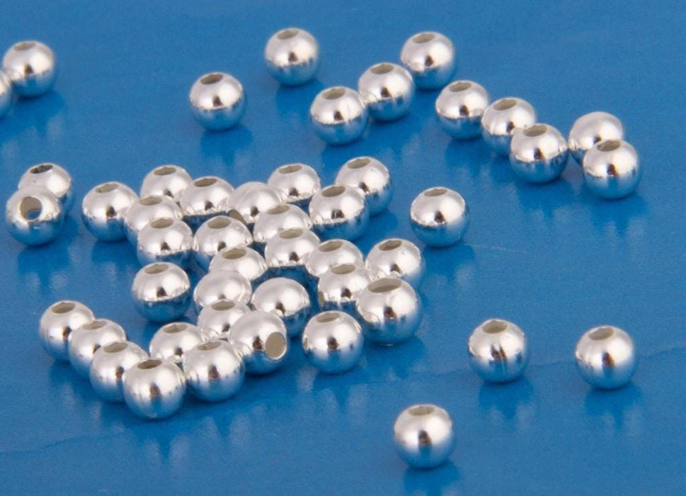 925 Sterling Silver Round Seamless Spacer Beads 2 mm , 3 mm , 4 mm , 5 mm , and 6 mm