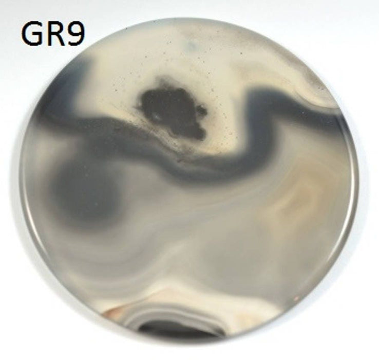 Agate gemstone pendant , 1 x large natural round Slice to use as a  focal bead , each one is 50 mm diameter , grey in colour