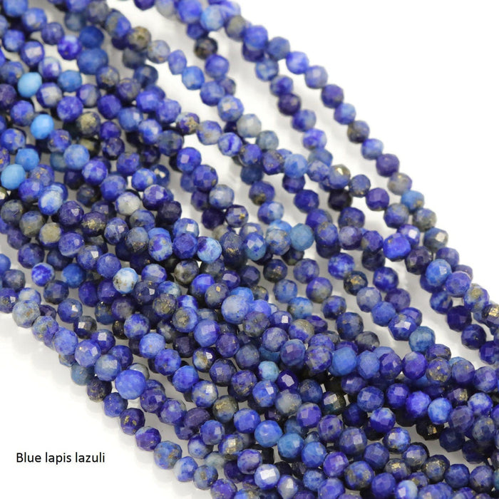 Size 2mm Faceted Round Semi-precious Gemstone Spacer Beads for Jewellery Making