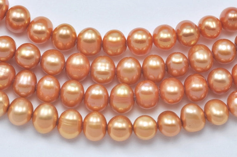 5 - 6 mm Orange Potato Freshwater Pearls for Jewellery making Craft