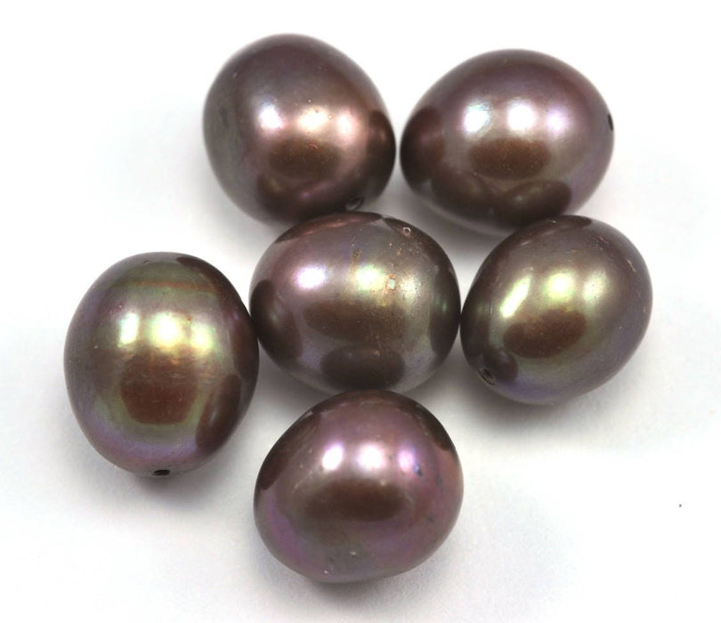 Bronze Copper Chocolate Brown Big Acorn Oval Freshwater Souffle Pearls for Jewellery Making