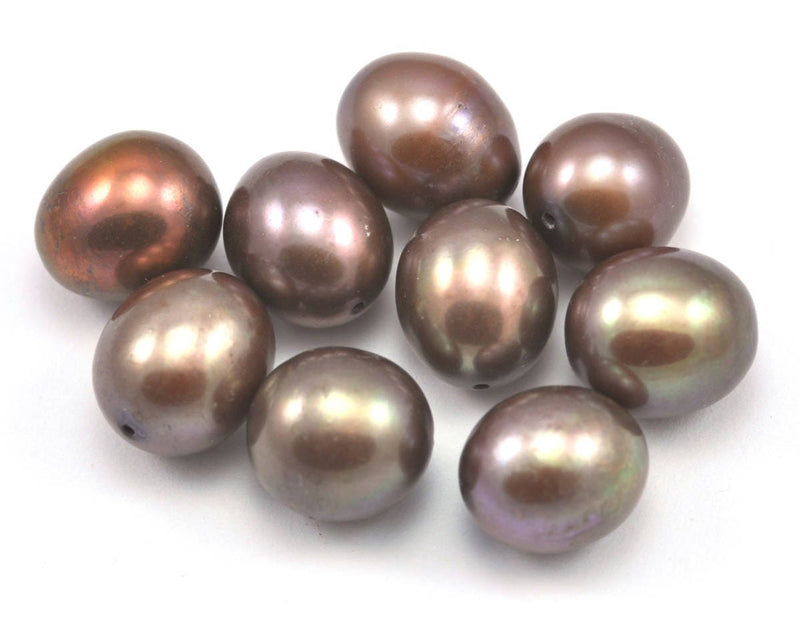Bronze Copper Chocolate Brown Big Acorn Oval Freshwater Souffle Pearls for Jewellery Making