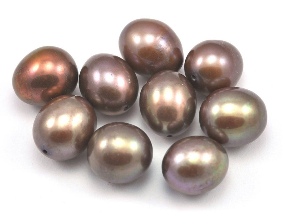 Bronze Copper Chocolate Brown Big Acorn Oval Freshwater Souffle Pearls for Jewellery Making