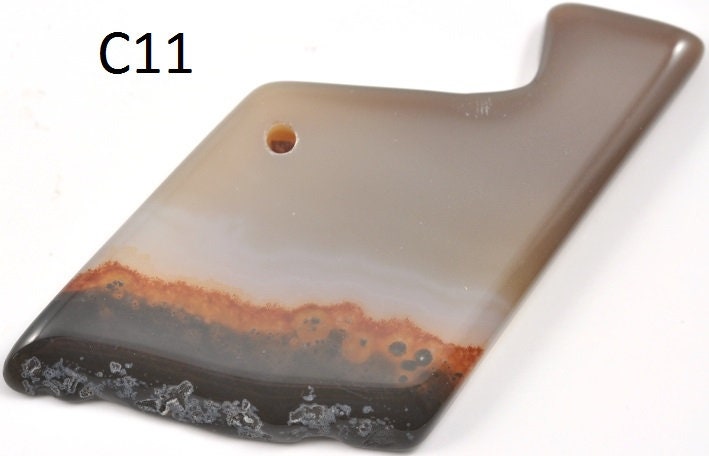 1 x Irregular Natural Agate Gemstone Pendant Focal Bead Beads 50 mm Slice - choice of 4 different pendants