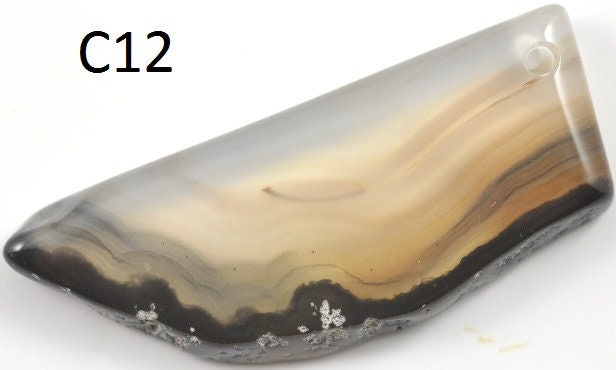 1 x Irregular Natural Agate Gemstone Pendant Focal Bead Beads 50 mm Slice - choice of 4 different pendants