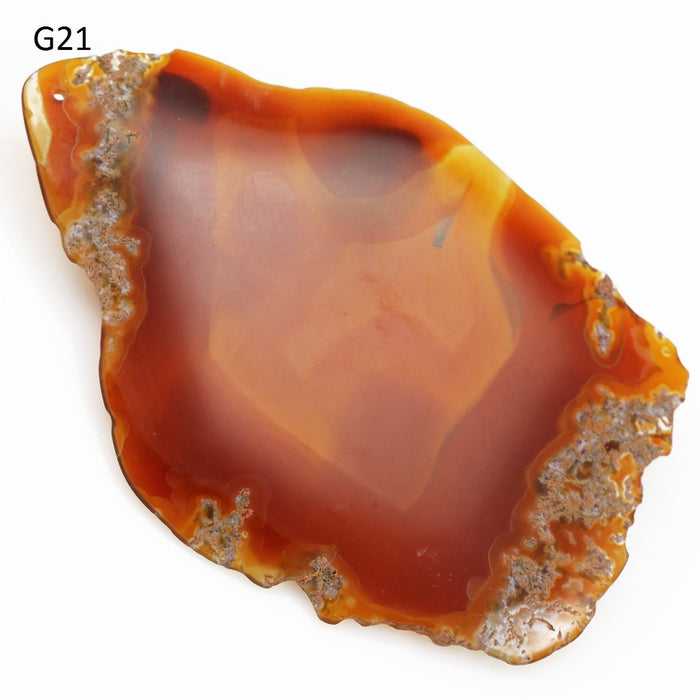 Large Agate gemstone each with a unique shape and colour. Each is polished and dome shaped . Use as a pendant focal bead ,  8  available