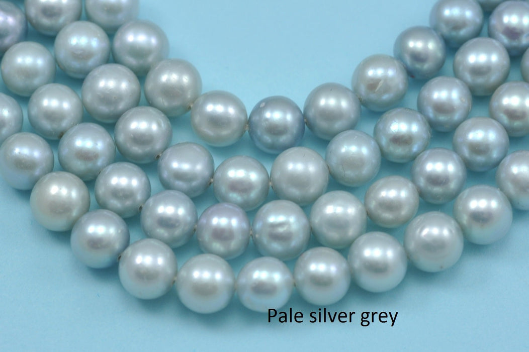 6-7 mm Near Round Blue or Taupe freshwater Pearls Beads A