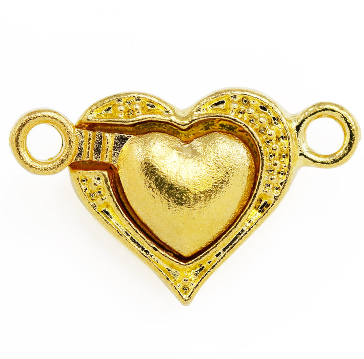 5x Silver / Gold Plated Strong Magnetic Heart Clasps for Jewellery Making