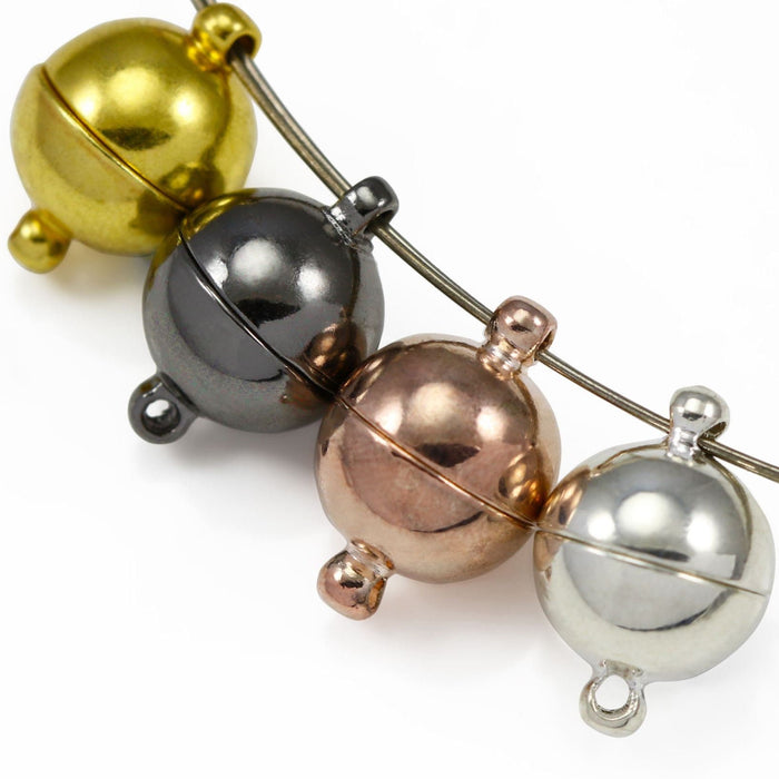 5x Silver / Gold Plated Strong Magnetic Round Ball Clasps for Jewellery Making