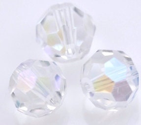 Round clear AB faceted czech crystal glass beads for jewellery making and Craft making in various sizes