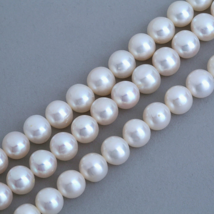 8 mm Ivory White Round Freshwater Pearls Loose Beads for Jewellery Making AA