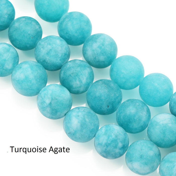 Frosted Gemstone Beads Semi-precious 8mm Round Matte beads for Jewellery Making - Craft Supplies - Natural Beads