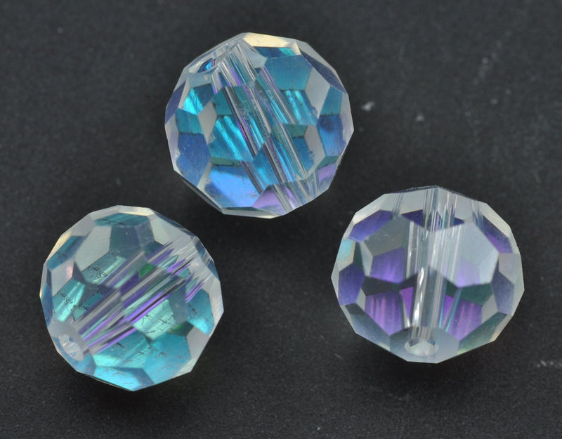 Round clear AB faceted czech crystal glass beads for jewellery making and Craft making in various sizes