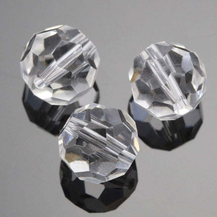 Round clear faceted czech crystal glass beads for jewellery making and Craft making in different sizes