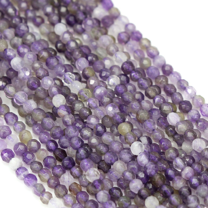 Size 2mm Faceted Round Semi-precious Gemstone Spacer Beads for Jewellery Making