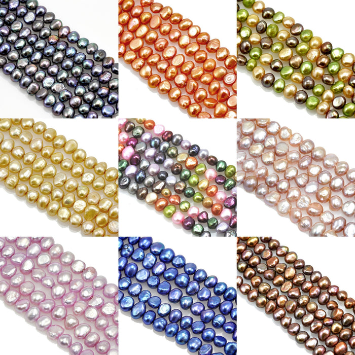 5-6mm Baroque Nugget Genuine Freshwater Pearls Beads for Jewellery Making