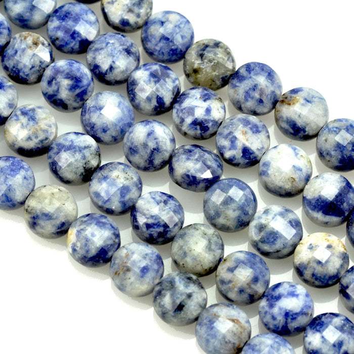 Faceted Coin Semi-precious Gemstone Beads for Jewellery Making Size 8mm