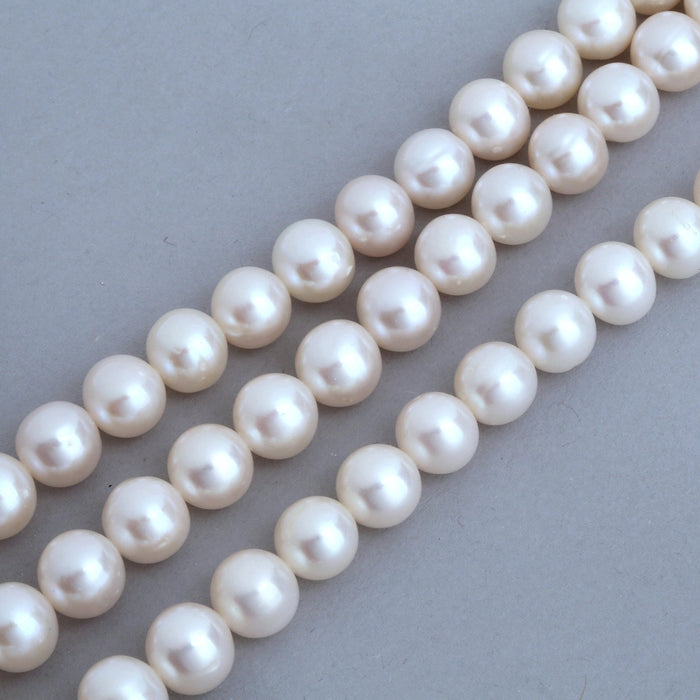 Cream / Ivory / White Near Round Genuine Freshwater Pearls Jewellery Making A