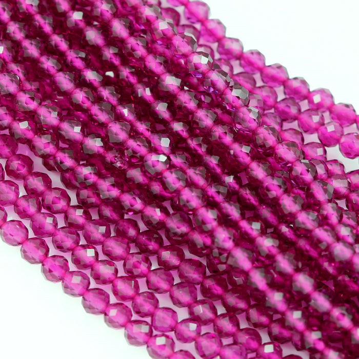 Size 2mm Faceted Round Semi-precious Gemstone Spacer Beads for Jewellery Making