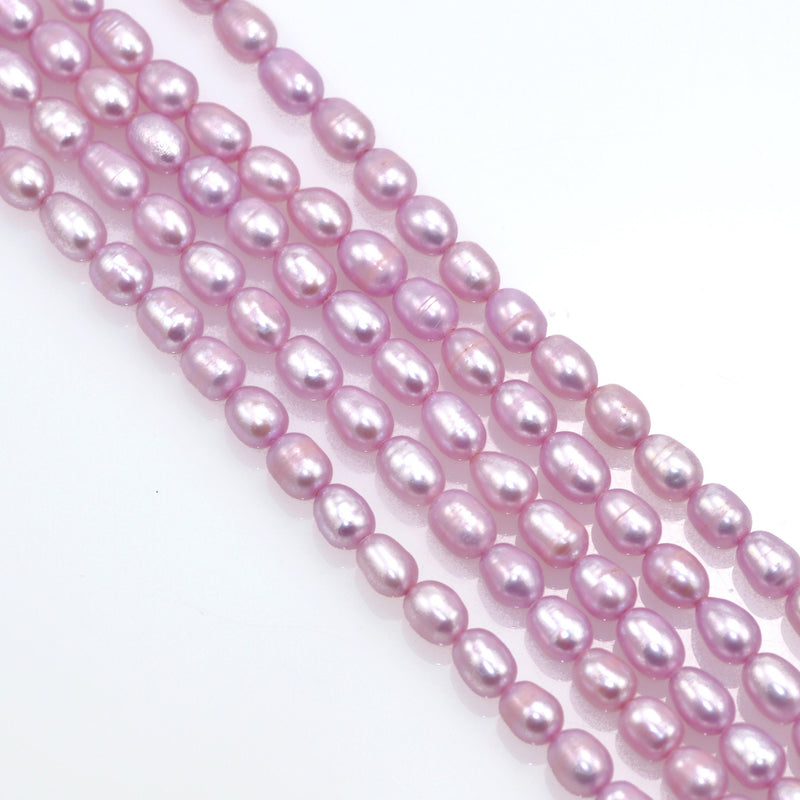 6-7 mm Rice Oval Genuine Freshwater Pearls Beads for Jewellery Making