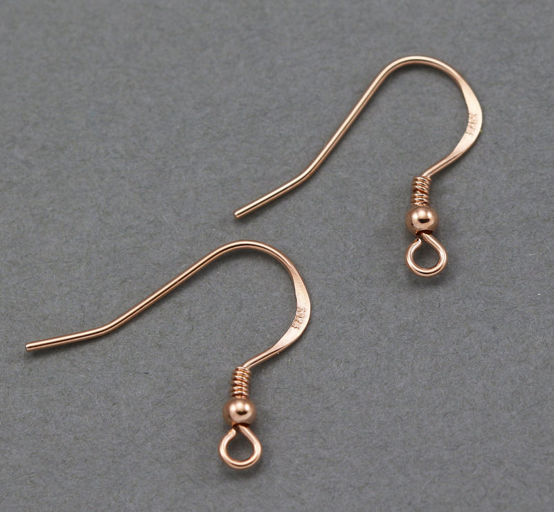 Rose Gold Vermeil 925 Sterling Silver French Earring Wires Hooks Jewellery Findings